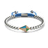 Cerf-volant | Or rose 18 carats et argent et bleu | Émail | Bracelet Charmballa en Cristal de Macramé